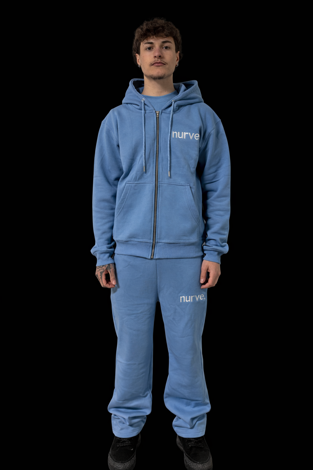 NURVE Zip Hoodie - Light Blue