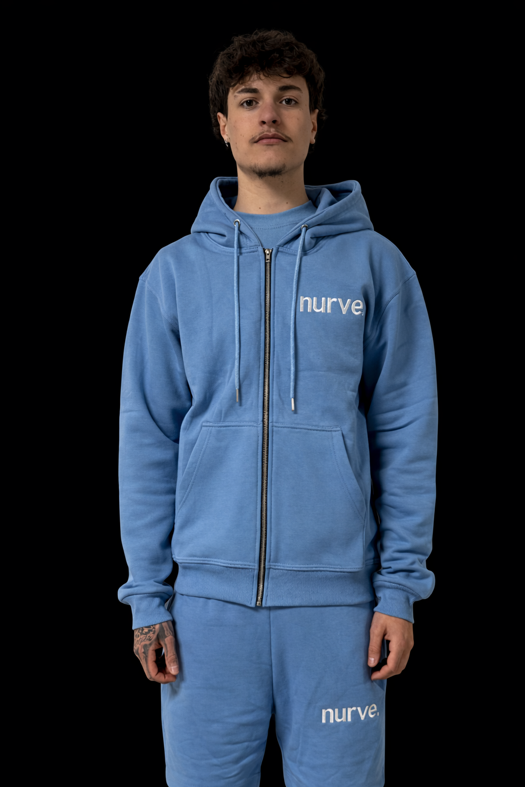 NURVE Zip Hoodie - Light Blue